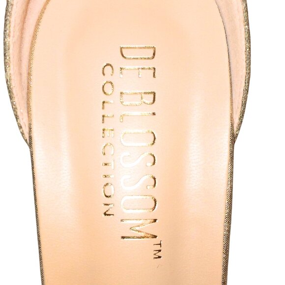 DE BLOSSOM COLLECTION CHAMPAGNE SHIMMER PLATFORM HIGH HEELS - SIZE 7.5 - Picture 6 of 9